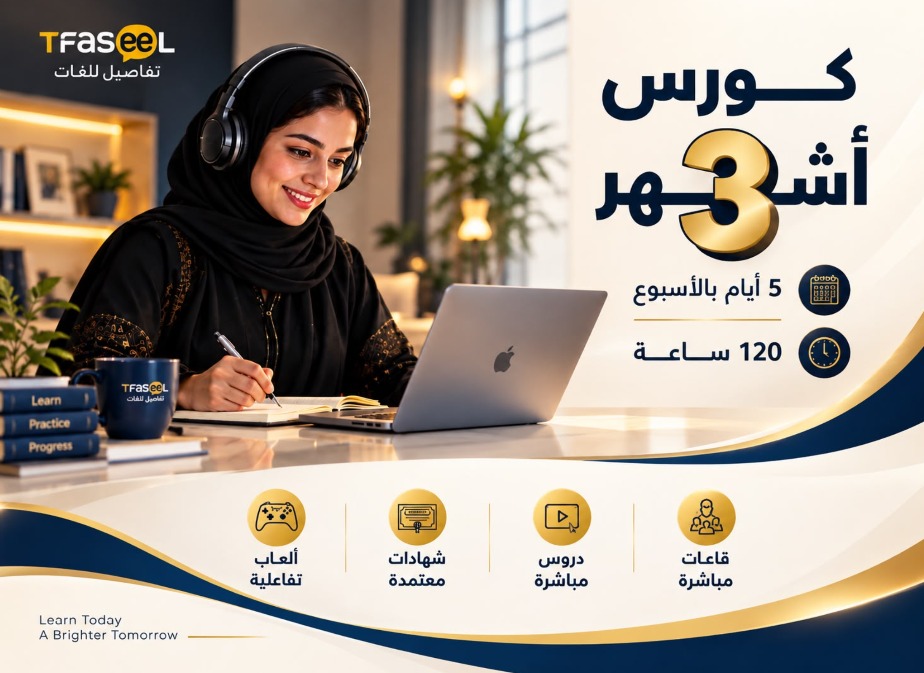 كورس لغة انجليزية لمدة ثلاث أشهر